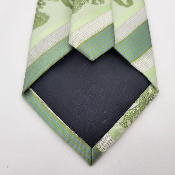Fratello Men's Embroidered Paisley Tie Green - Picture 4 of 6
